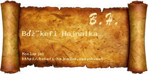Békefi Hajnalka névjegykártya